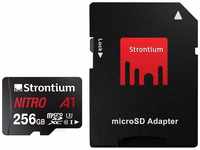 Strontium Nitro MicroSD-Speicherkarte A1 mit 256 GB und SD Karten Adapter, 256...