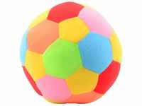Johntoy 22034 Happy World Ball mit Rassel Durchm. 18 cm, Mehrfarbig