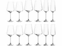 Leonardo Puccini Glas 12er Set, Weißwein-, Rotwein- und Sekt-Gläser,