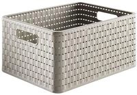 Rotho 1115307422 Aufbewahrungskiste Dekobox Country in Rattan-Optik aus Kunststoff