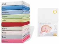 Pinolino 540002-0D Doppelpack - Spannbetttuch für Kinderbetten weiß