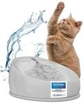 Lucky-Kitty Trinkbrunnen f&uuml;r Katze grau I Katzenbrunnen Keramik Handarbeit,