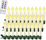 DEUBA&reg; Weihnachtsbaumkerzen LED Kabellos 30er Set Batterie Timer Fernbedienung