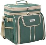 anndora Picknicktasche gr&uuml;n beige K&uuml;hltasche inkl. Zubeh&ouml;r 4 Personen 29 Teile