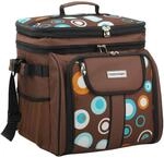 anndora Picknicktasche braun Retro K&uuml;hltasche inkl. Zubeh&ouml;r 4 Personen 29 Teile