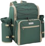 anndora Picknickrucksack 4 Personen mit integrierter K&uuml;hltasche gr&uuml;n inkl.
