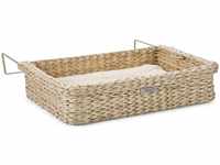 Designed by Lotte Water Hyacinth Wicker Radiator Bed, 45 cm, Grey