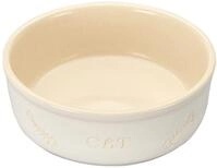 Nobby Katzen Keramiknapf Cat wei&szlig;/beige &Oslash;13,5 x 5 cm, 0,25 ltr.