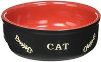 Nobby Katzen Keramikschale CAT, schwarz/rot &Oslash;13,5 X 5 cm, 1 St&uuml;ck