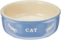 Nobby Katzen Keramikschale CAT, hellblau/beige &Oslash;13,5 X 5 cm, 1 St&uuml;ck