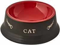 Nobby Katzen Keramiknapf CAT, schwarz / rot Ø14 x 4,8 cm, 1 Stück