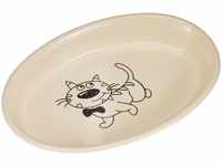 Nobby Katzen Keramik Schale oval, creme / beige, 17 x 11 x 2,5 cm