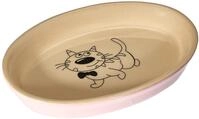 Nobby Katzen Keramik Schale oval pink-beige 17 x 11 x 2,5 cm / 0,12 l