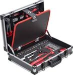 Meister Werkzeugkoffer 121-teilig - Stabiler Alu-Koffer - Werkzeug-Set - F&uuml;r