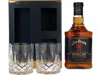 Jim Beam Double Oak Whiskey Geschenkset mit 2 Tumblern Bourbon Whiskey (1 x 0.7...