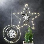 hellum Funkelndes Metallobjekt Kugel mit LED Lichterkette, 30 warmwei&szlig;e LEDs, &Oslash;