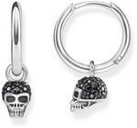 THOMAS SABO Creolen Totenkopf 925er Sterlingsilber, Geschw&auml;rzt