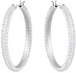 Swarovski Dextera Kreolen, Weiss, Rhodiniert