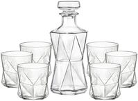 Bormioli Rocco Cassiopea Whiskey-Set (7 tlg. - 1L Dekanter mit 6 Gl&auml;sern 330 ml, aus