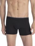 CALIDA Pure & Style Boxershorts Herren, mit maskulinem Nadelzug, stoff&uuml;berzogener