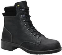 ELTEN Sicherheitsschuhe Nikola black Mid ESD S2, Damen, Leder, Stahlkappe, leicht,