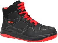 ELTEN Sicherheitsschuhe MAVERICK black-red Mid ESD S3, Damen und Herren, Leder,