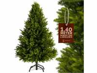 CASARIA® Weihnachtsbaum künstlich 140cm wie echt Edeltanne Spitzguss...