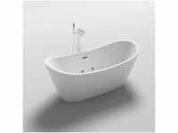 HOME DELUXE - freistehende Badewanne mit Whirlpoolfunktion - OVALO PLUS - Maße...