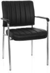 hjh OFFICE 706802 Besucherstuhl SOMOS V Kunstleder Schwarz/Chrom Design
