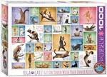EuroGraphics 6000-0953 Yoga Cats, 1000 Teile Puzzle, Mehrfarbig