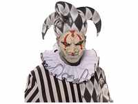 Horror-Shop Weiß-schwarzer Harlekin Kragen für Clown Kostüme