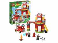 LEGO 10903 DUPLO Feuerwehrwache mit Feuerwehrauto und Feuerwehrmann-Figuren,
