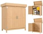 Outsunny Gartenschrank Tannenholz, Ger&auml;teschuppen wetterfest 74x43x88cm,...