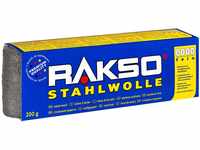 RAKSO Stahlwolle extrafein 0000-200g, 1 Banderole, poliert gewachstes Holz, Kupfer,