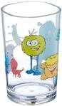 Emsa Kinder-Trinkglas Kids, 0,2 Liter, Motiv: Monster, Blau/Gelb, 1 St&uuml;ck (1er Pack)