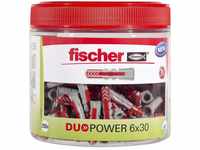 fischer DuoPower 6 x 30, handliche Runddose mit 200 Universaldübeln,