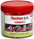 fischer DuoPower 6 x 30, handliche Runddose mit 200 Universald&uuml;beln,