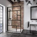 Schulte D369110 68 1660 Duschwand Alexa Style 2.0 Walk In Black Style, 120 x 200 cm,