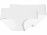 Schiesser Damen Panty Invisible Cotton 2er Pack, Größe:36, Farbe:Weiß (100)