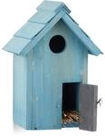 Relaxdays Nistkasten, Vogelh&auml;uschen, Holz, T&uuml;r, aufh&auml;ngen, kleines Flugloch,