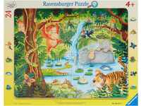 Ravensburger Kinderpuzzle - 06171 Dschungelbewohner - Rahmenpuzzle für Kinder ab 4