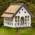 VOSS.garden Vogelhaus Lindau, Fachwerkstil, praktische Reinigungs&ouml;ffnung, Dach mit