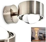 Wandlampe Sapri - Effektlampe mit zwei gegen&uuml;berliegenden Licht-Kegeln - verchromte
