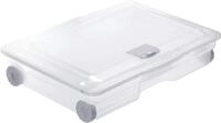 Rotho Cargo Unterbett Aufbewahrungsbox mit Deckel 60l | Unterbettkommode mit Rollen 