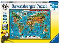 Ravensburger Kinderpuzzle - 13257 Tiere rund um die Welt - Puzzle-Weltkarte für