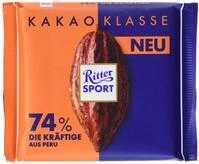 Ritter Sport Kakao-Klasse: Die Kr&auml;ftige 74 % aus Peru (12 x 100 g),