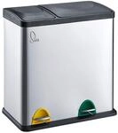 SVITA TC2Combo35 Edelstahl M&uuml;lleimer 35Liter Silber kombiniert 12L+23L doppelt