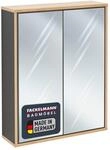 FACKELMANN Finn Spiegelschrank 60 cm in Anthrazit, Retrostil, Push-to-Open...