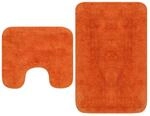 vidaXL Badematte 2-TLG. Orange Badteppich Badvorleger Badgarnitur Badezimmer