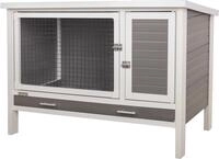 Kerbl Pet Kunststoffstall Samy, Hasenstall, 116x57x82cm, wei&szlig;/grau, Kaninchen,